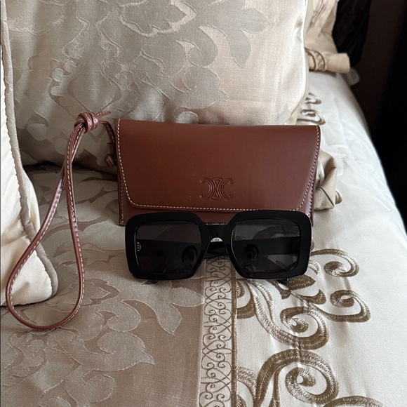 Celine Black Sunglasses with Brown Case main image 4